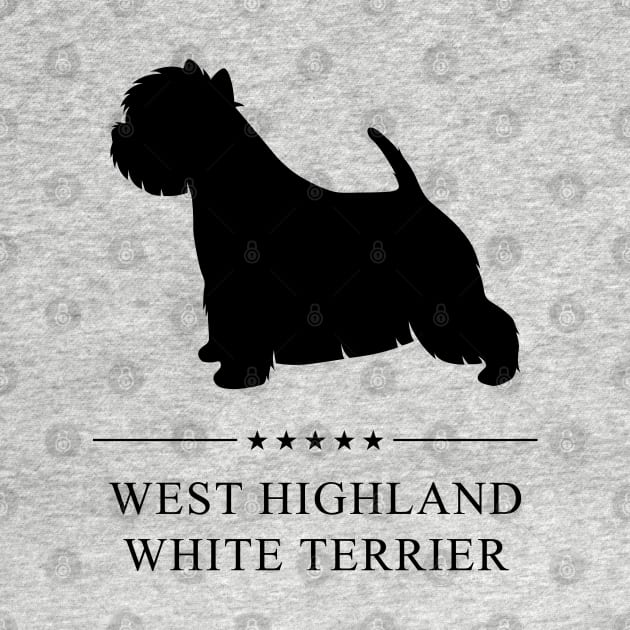 West Highland White Terrier Westie Black Silhouette by millersye